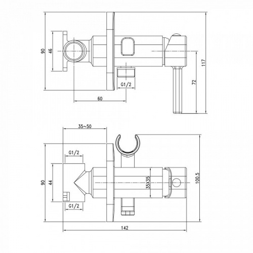 картинка Смеситель гигиенический душ IDDIS Axes (004SBS0i08) от магазина Сантехстрой