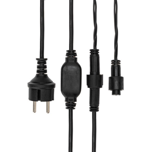 картинка Гирлянда Айсикл (бахрома) светодиодный,  4,0 х 0,6 м,  с эффектом мерцания,  черный провод КАУЧУК,  230 В,  диоды белые,  NEON-NIGHT от магазина Сантехстрой