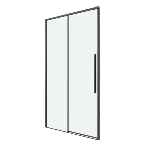 картинка Дверь в нишу 100.K33.01.110.42.00 Galaxy (110*195) графит сатин, стекло прозрачное, 1 место от магазина Сантехстрой