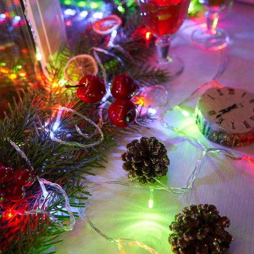 картинка Гирлянда Твинкл Лайт 4 м,  прозрачный ПВХ,  25 LED,  цвет Мультиколор от магазина Сантехстрой