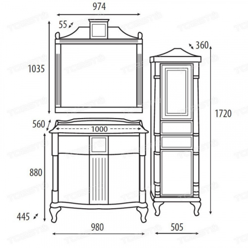 картинка Зеркало Misty Hilton 100 массив дуба от магазина Сантехстрой