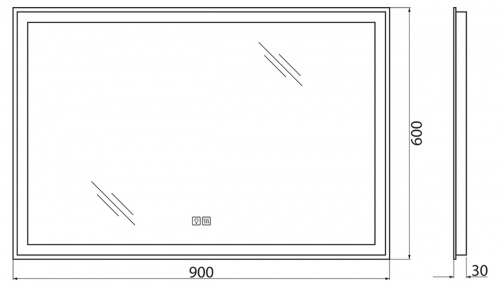 картинка Зеркало BelBagno SPC-GRT-900-600-LED-TCH-WARM от магазина Сантехстрой