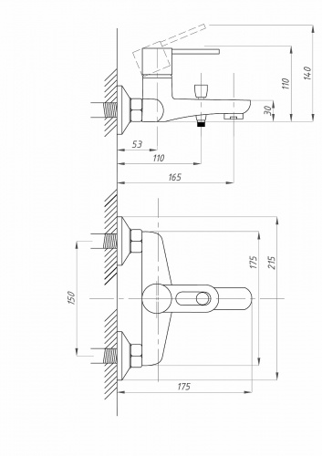 фото смеситель для ванны псм psm-815-008 хром