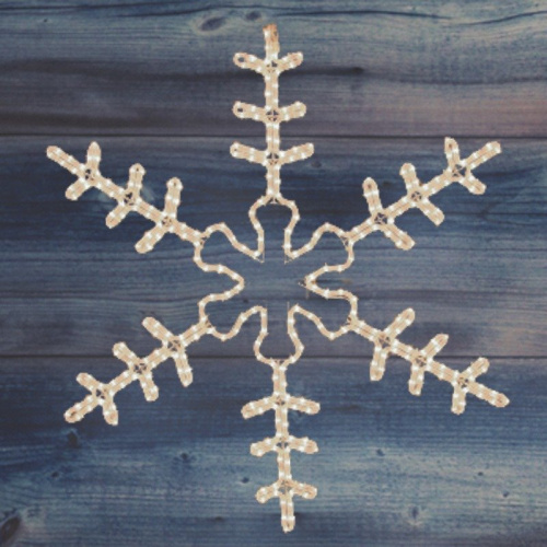 картинка Фигура Большая Снежинка цвет ТЕПЛЫЙ БЕЛЫЙ,  размер 95x95 см NEON-NIGHT от магазина Сантехстрой