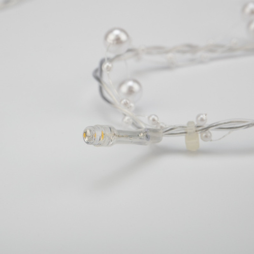 картинка Гирлянда светодиодная Жемчужинки 1,5 м,  10 LED,  прозрачный ПВХ,  цвет свечения теплый белый,  2 х АА (батарейки не в комплекте) NEON-NIGHT от магазина Сантехстрой