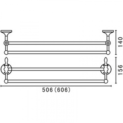 картинка Полотенцедержатель Art&Max Bohemia AM-E-4248-Br двойной Бронза от магазина Сантехстрой