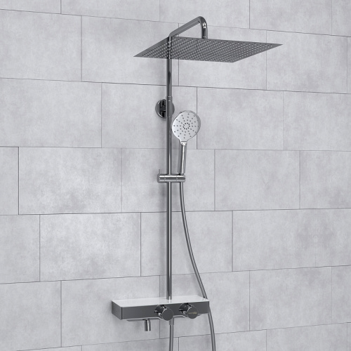 картинка Душевая система WasserKRAFT A113.119.127.CH Thermo с термостатом Хром Белая от магазина Сантехстрой