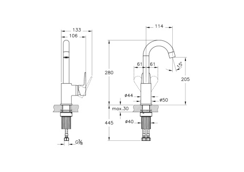 картинка Смеситель для раковины VitrA Flow Soft A43160EXP однорычажный хром латунь от магазина Сантехстрой