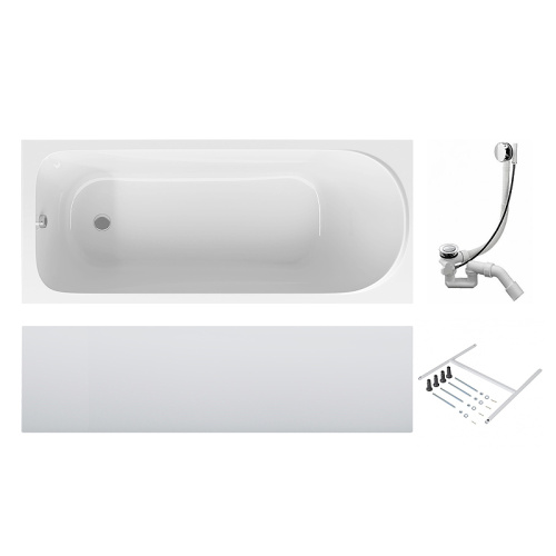 картинка W75A-150-070W-KL Sense Ванна 150x70, каркас, слив-перелив, комплект от магазина Сантехстрой
