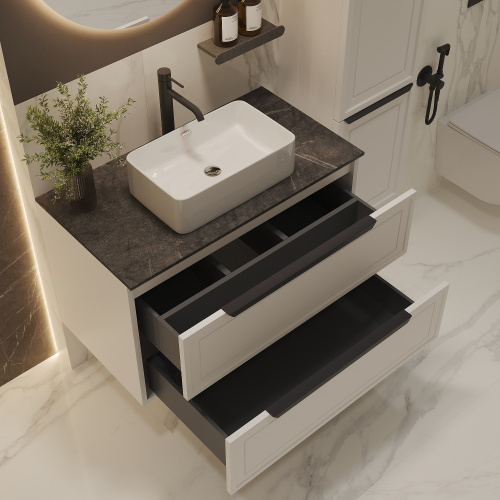 картинка Тумба со столешницей Севилья 100, Белый мат / Столешница компакт-плита, Куритиба от магазина Сантехстрой