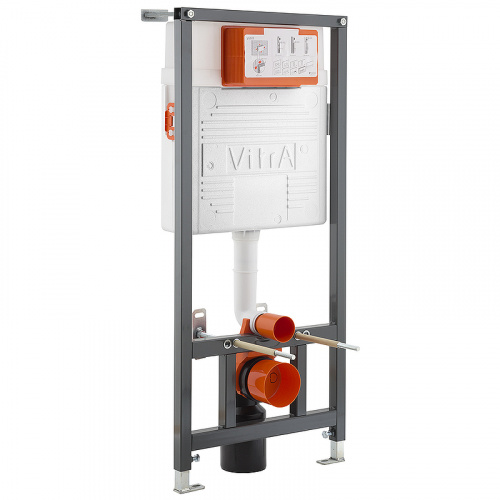 картинка Комплект унитаза с инсталляцией Vitra Normus 9773B003-7202 с сиденьем и кнопкой смыва Хром от магазина Сантехстрой