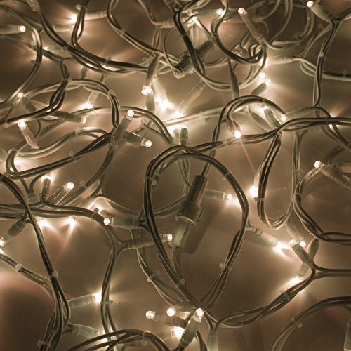 картинка Гирлянда Нить (дюраплей) 20м,  постоянное свечение,  белый каучук,  230В,  цвет Тёплый белый от магазина Сантехстрой