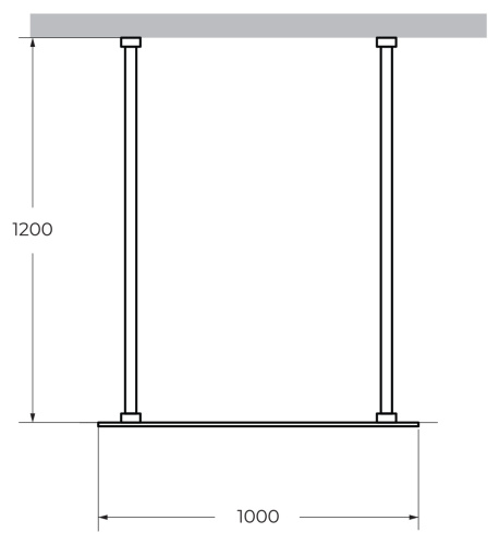 картинка LIBERTA-L-2-100-120-C-NERO Душевая перегородка с возможностью двустороннего входа, стекло прозрачное, профиль чёрный, 1000x1200x1950 мм от магазина Сантехстрой