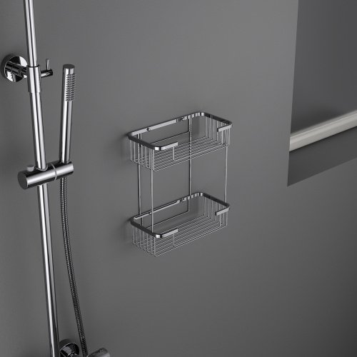 картинка Полка двойная Timo Saona хром (13083/00) от магазина Сантехстрой