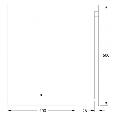 картинка Зеркало с фацетом и LED-подсветкой настенное GLOW DEFESTO 40x60 см, DF 2502R от магазина Сантехстрой