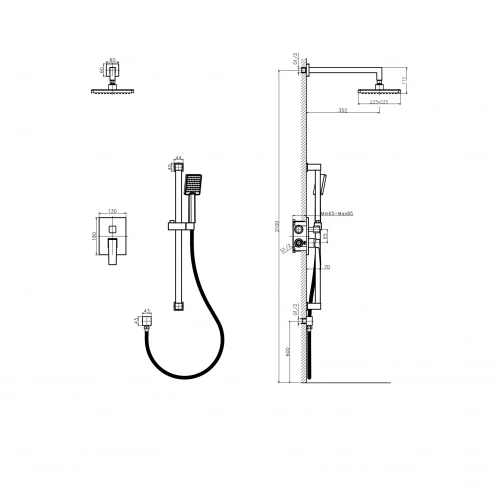 картинка Встроенная душевая система RUSH Thira (TR3635-41) от магазина Сантехстрой