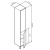 картинка M90CSR0306HF GEM, шкаф-колонна, напольный, правый, 30 см, двери, push-to-open, цвет: орех от магазина Сантехстрой