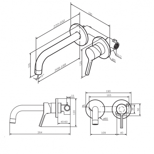 картинка F85B72600 X-Joy S, смеситель д/умывальника, монтируемый в стену, хром, шт. от магазина Сантехстрой