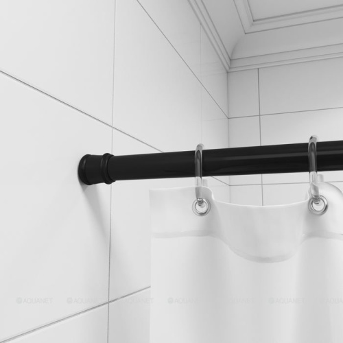 картинка Карниз для ванны Milardo 014A200M14, раздвижной 110-200, черный от магазина Сантехстрой