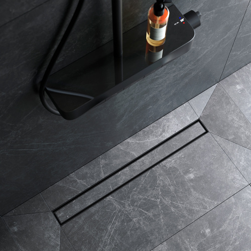 картинка W01SC-U11-070-04BM MasterFlow Трап для душа линейный универс затвор Tile 70см цвет черн мат от магазина Сантехстрой