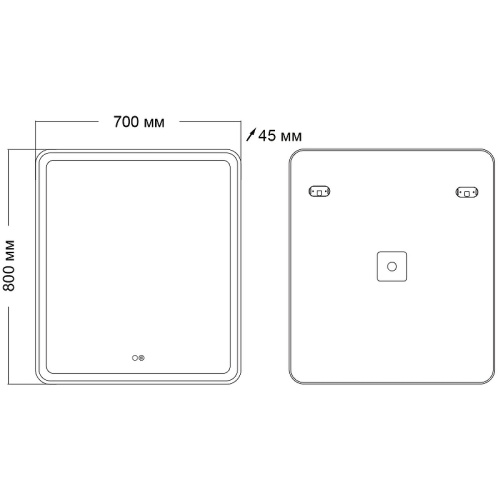 картинка Зеркало Grossman Leo 70 167080 с подсветкой с сенсорным выключателем с подогревом от магазина Сантехстрой