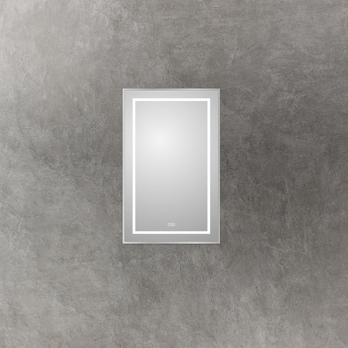 картинка Зеркало BelBagno Kraft 50 SPC-KRAFT-500-800-LED-TCH-WARM с подсветкой Сатин с сенсорным выключателем и подогревом от магазина Сантехстрой