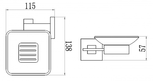картинка Мыльница стеклянная с настенным держателем Savol 65а (S-06559A) от магазина Сантехстрой