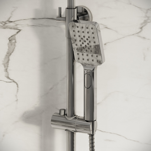 картинка Душевая стойка Cosmo 500.K35.02.100 с верхним душем, ручной лейкой и смесителем, хром глянцевый от магазина Сантехстрой