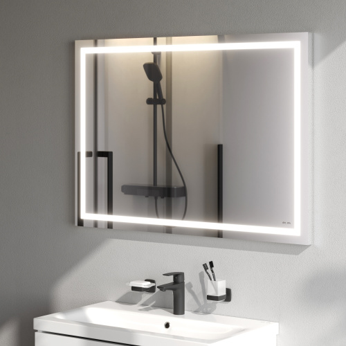 картинка M91AMOX1001WG Универсальное зеркало настенное с контурной LED-подсветкой, 100 см от магазина Сантехстрой