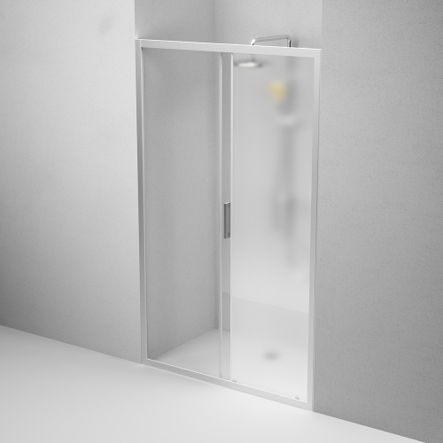 картинка W90G-120-1-195MM Gem Solo Дверь душевая 120х195, стекло матовое, профиль матовый хром от магазина Сантехстрой