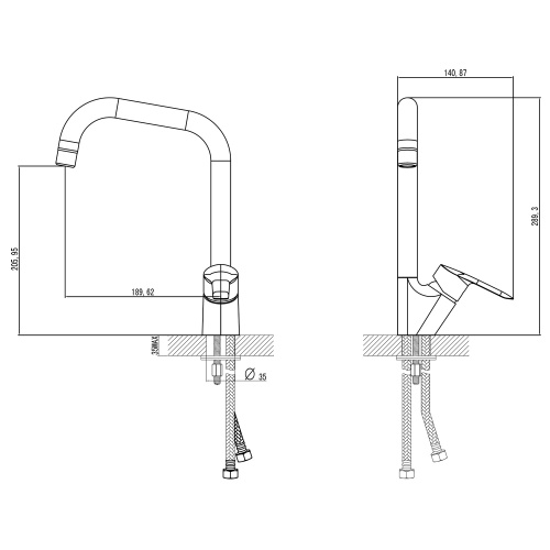 картинка Смеситель для кухни Azario керамический картридж, хром (AZ-HU245904) от магазина Сантехстрой