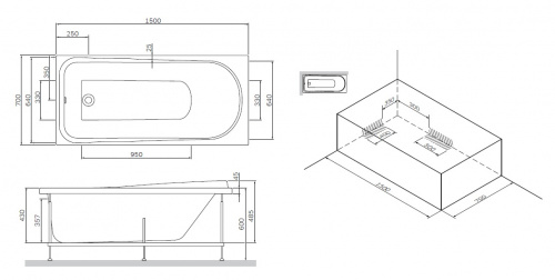 картинка W80A-150-070W-P Like, панель фронтальная для ванны Like A0 150х70 см, шт от магазина Сантехстрой