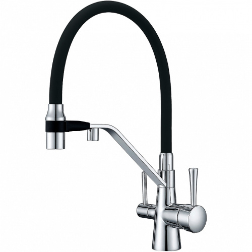 картинка Смеситель для кухни ZorG Sanitary ZR 356 YF Хром Черный от магазина Сантехстрой