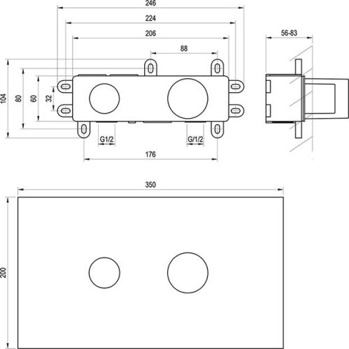 картинка Корпус для смесителей скрытого монтажа Ravak R-box Basin 07B.50 X070231 от магазина Сантехстрой