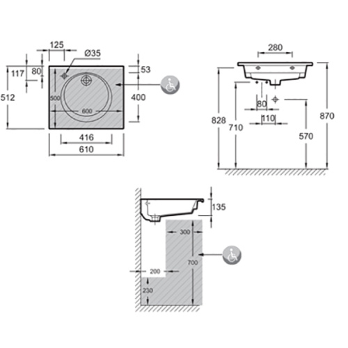 картинка Раковина Jacob Delafon Odeon Rive Gauche 60 EXBA112-Z-00 Белая от магазина Сантехстрой