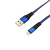 картинка Кабель REXANT USB-Lightning 2.4 A,  1 м,  синяя нейлоновая оплетка от магазина Сантехстрой