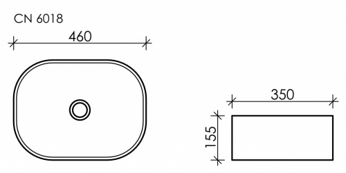 картинка CN6018 Умывальник чаша накладная овальная Element 460*350*155мм от магазина Сантехстрой