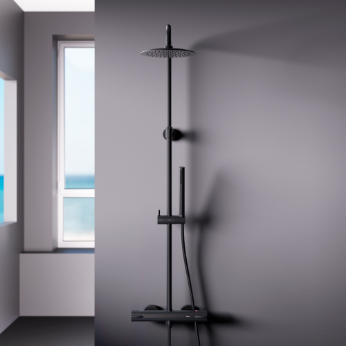 картинка 936800300 Scandinavian Pure душевая система с душевым ТМС смесителем, чёрный от магазина Сантехстрой