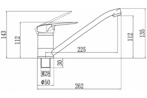 картинка Смеситель для кухни D-Lin хром D154428 от магазина Сантехстрой