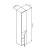 картинка M90CHR0306HF GEM, шкаф-колонна, подвесной, правый, 30 см, двери, push-to-open, цвет: орех от магазина Сантехстрой