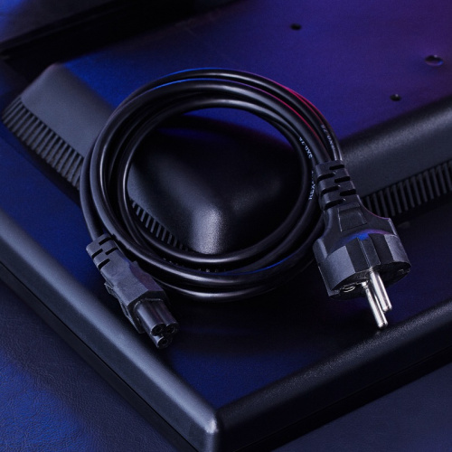 картинка Шнур сетевой,  евровилка - евроразъем С5, кабель 3x0,75 мм²,  длина 1,8 метра (для питания ноутбука) (PVC пакет) REXANT от магазина Сантехстрой