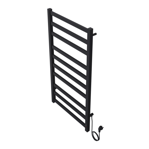картинка Полотенцесушитель электрический AZARIO PALERMO 500/1000 квадрат, 10 секций, диммер справа, черный (AZ83850B) от магазина Сантехстрой