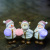 картинка Керамическая фигурка Дед Мороз,  Снеговик и Олененок 10x9x13 см (упаковка 3 шт. ) от магазина Сантехстрой