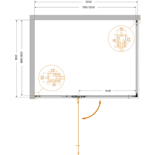 картинка Душевой уголок Cezares Liner 120x90 L LINER-AH-1-120/90-C-Cr-L профиль Хром стекло прозрачное от магазина Сантехстрой