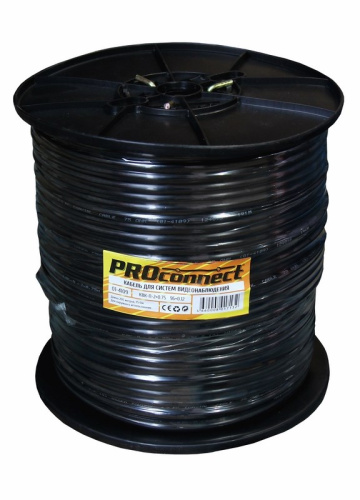 картинка Кабель КВК-П-2 +2x0,75 мм² (Cu/CCA) (96) черный,  200 м,  PROconnect от магазина Сантехстрой