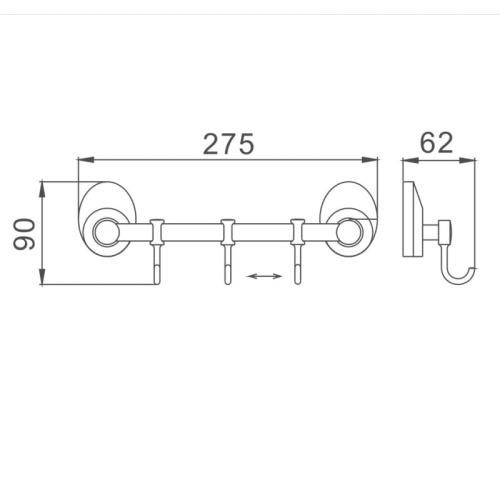 картинка Планка с крючками для полотенец Haiba HB1615-3, хром от магазина Сантехстрой