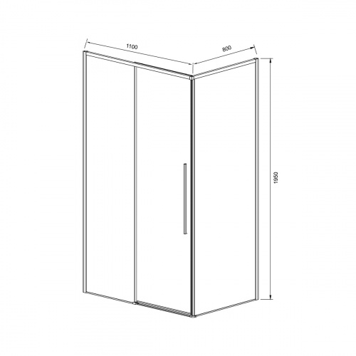 картинка Душевой уголок Slim-N VSR-4SN8011CLG, 1100*800, брашированное золото, стекло прозрачное от магазина Сантехстрой