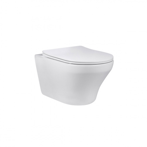 картинка Унитаз подвесной Edge-M VT1-37 безободковый, цвет белый, ультратонкое soft-close сиденье от магазина Сантехстрой
