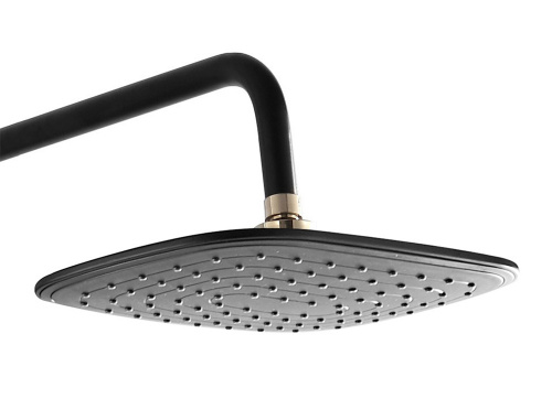 картинка Душевая система AZARIO с поворотным изливом, керамический картридж, черный/золото (AZ-801-2) от магазина Сантехстрой