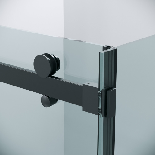 картинка Душевая перегородка 200.K33.04.90.21.00 Classic (90*195) черный матовый, стекло прозрачное, 1 место от магазина Сантехстрой